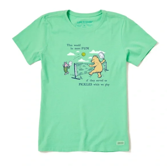 Life is Good Women's Storybook Winnie & Piglet Pickleball Crusher Tee XXXL - Picture 1 of 9